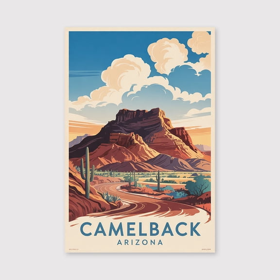 Camelback Mountain Travel Print Canvas Wall Art, Camelback Wall Hanging Home decor Camelback Canvas Art, Arizona Art Canvas Arizona Print Canvas-1WN981