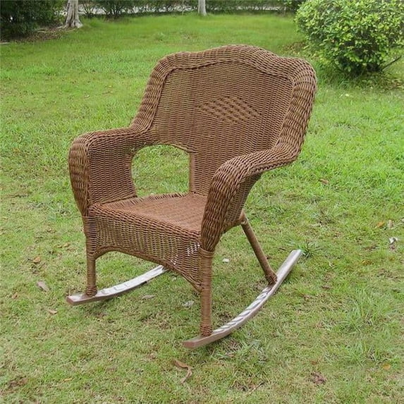 Camelback Resin Wicker Rocker, Mocha