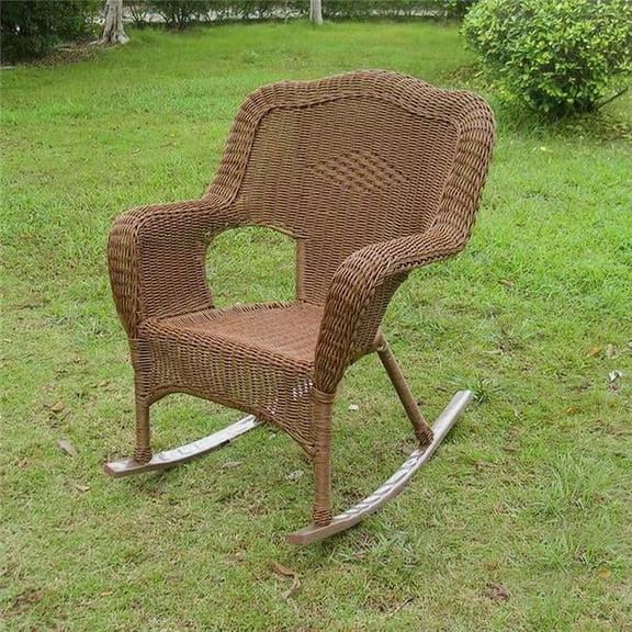 Camelback Resin Wicker Rocker, Mocha