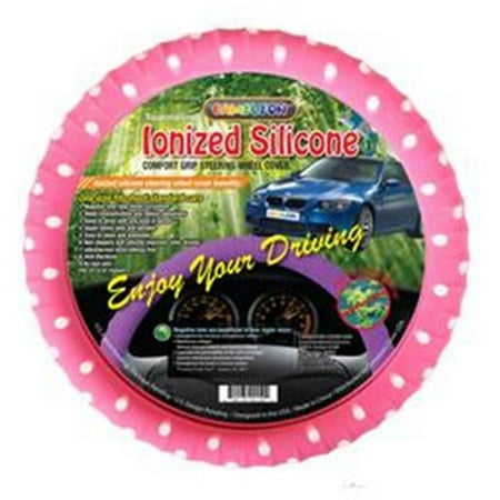 Cameleon Cover 131 Pink with White Polka Dot New Silicone Pink White Polka Dot Steering Wheel Cover