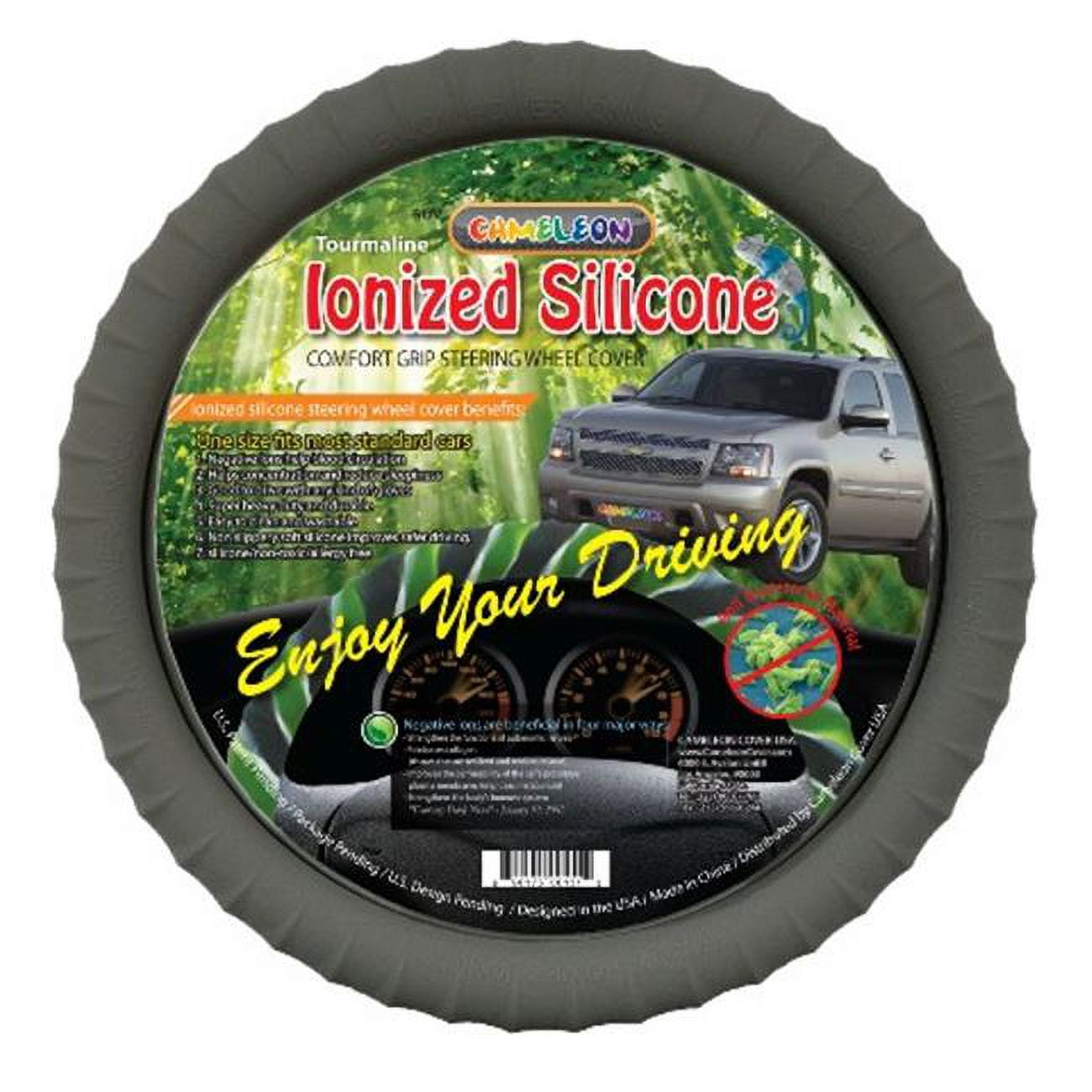 Cameleon Cover 151C BLACK IONIZED New Silicone Black Steering Wheel Cover