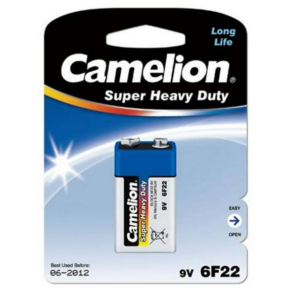 Camelion 6F22 1.5V 450mAh Super Heavy Duty Battery 1pk Blister CLEARANCE