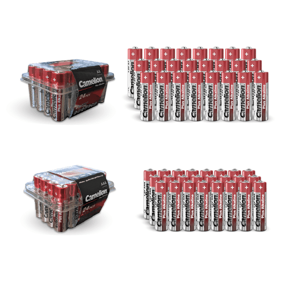 48 Count pack AA - Camelion Brand High Performance Premium Long Lasting 1.5V Leakproof Alkaline Batteries, 10 Year Shelf Life, Non-Rechargeable