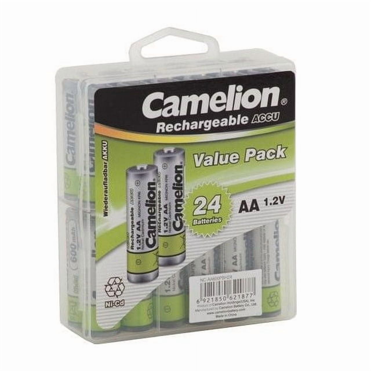 Camelion AA Rechargeable NiCD Batteries 600mAH 24 Pack