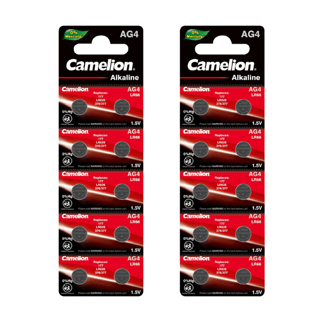 Ag4 Cell Camelion AG4 Alkaline Button Cell 20 Pack - Walmart.com