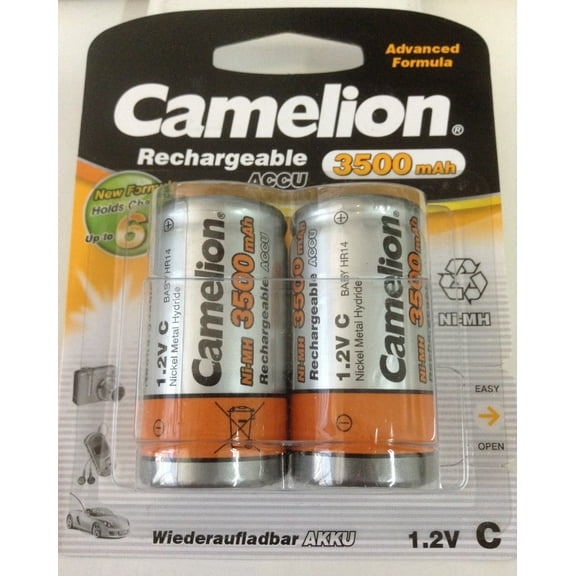Camelion Advanced Formula C Rechargeable NiMH Batteries 3500mAh 4 Pack Retail + FREE SHIPPING!