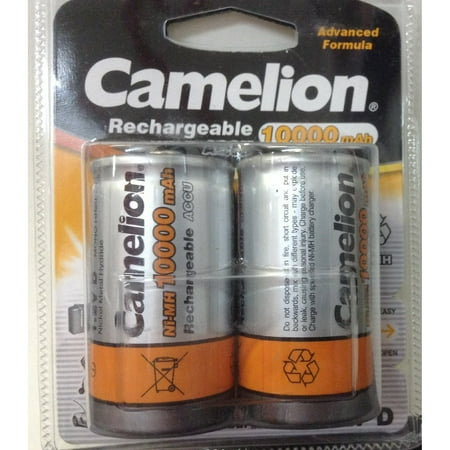 Camelion Advanced Formula D Rechargeable NiMH Batteries 10,000mAh 2 Pack Retail + FREE SHIPPING!