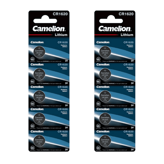 Camelion CR1620 Lithium Primary Coin Cell 10 Pack - Non Rechargeable