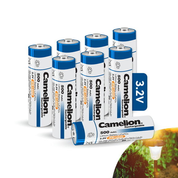 Camelion IFR14500 Lithium Iron Phosphate Rechargeable Battery 500mAh Pack Of 8