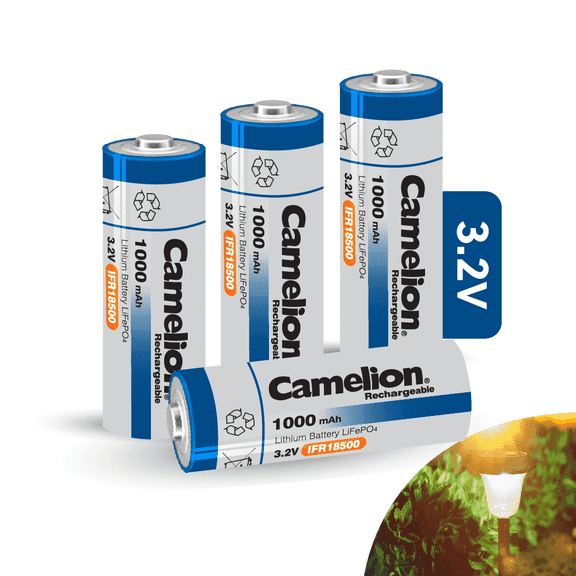 Camelion IFR18500 Lithium Iron Phosphate Rechargeable Battery 1000mAh Blister Pack of 4
