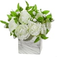 thumbnail image 1 of Camellia Artificial Arrangement in Marble Finished Vase, 1 of 1