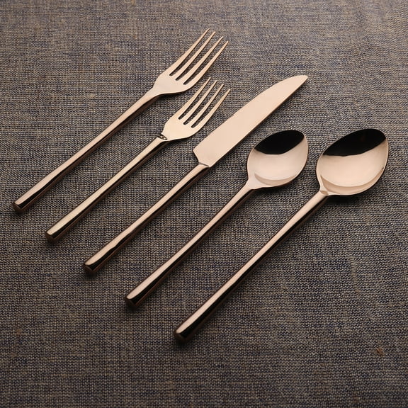 Camellia Bronze PVD 5 Pc. Flatware Set