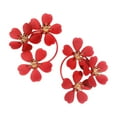 thumbnail image 1 of Camellia Earrings Flower Earrings Zinc Alloy Fashion Vintage Style Flower Earrings Jewelry Accessories for Valentine Congratulations Wedding Dark Red, 1 of 8
