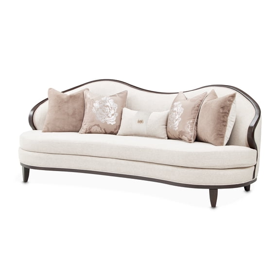 Camellia Field Chenille Sofa - Linen/Warm Pecan