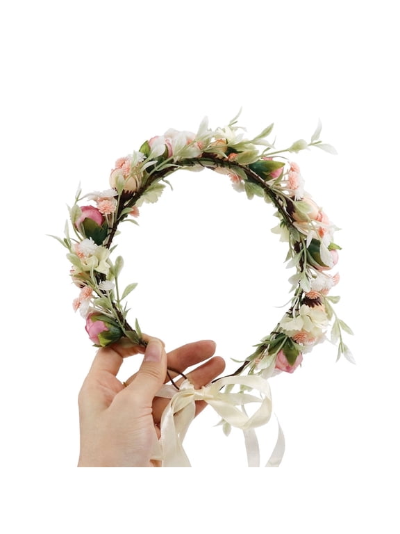 Camellia Flower Crown Hair Accessories for Women - Costume Wedding Dancing Cosplay Festivals Party Favors Supplies Gift