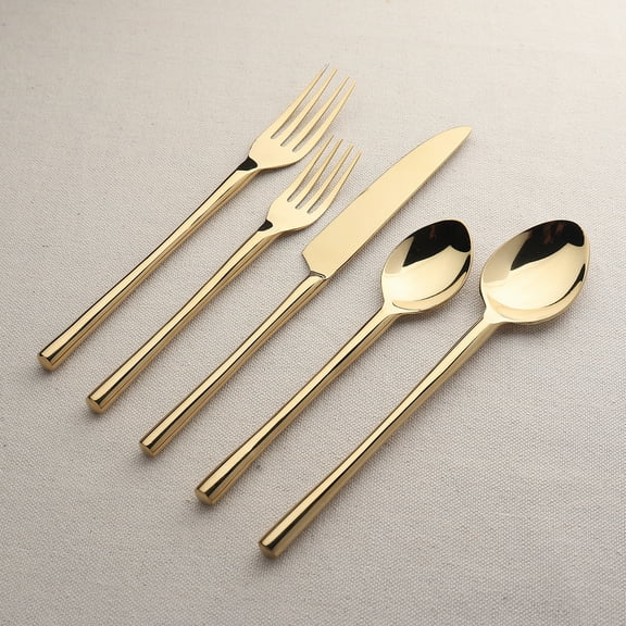 Camellia Gold PVD 5 Pc. Flatware Set