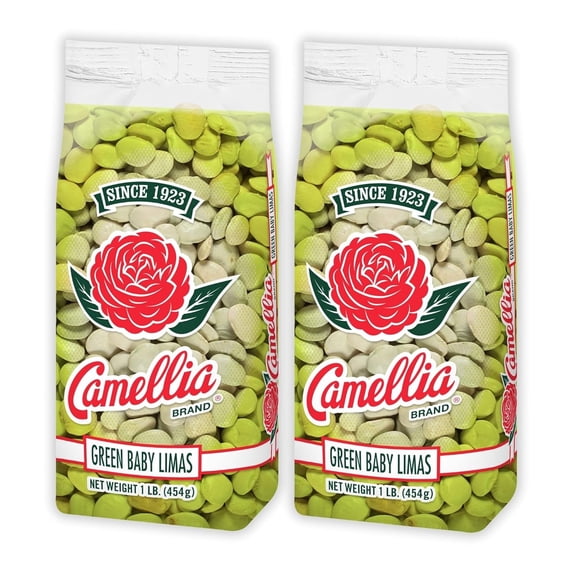 Camellia Green Baby Lima Beans 1 Pound (2 Pack)