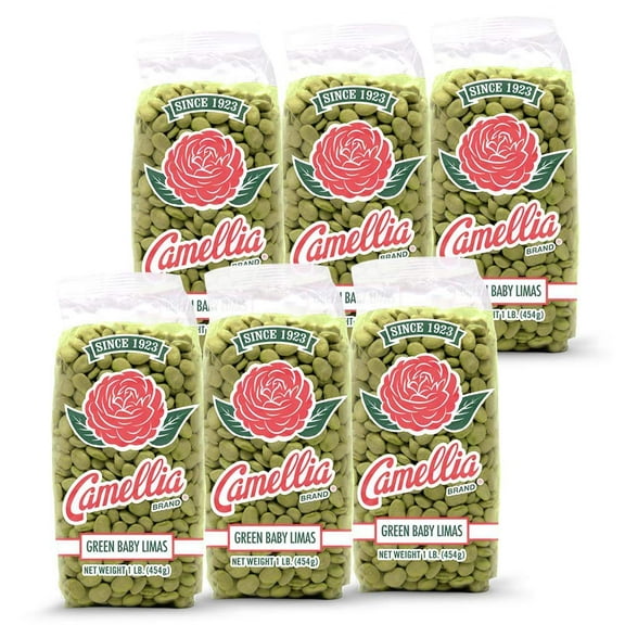 Camellia Green Baby Lima Beans 1 Pound - 6 Pack