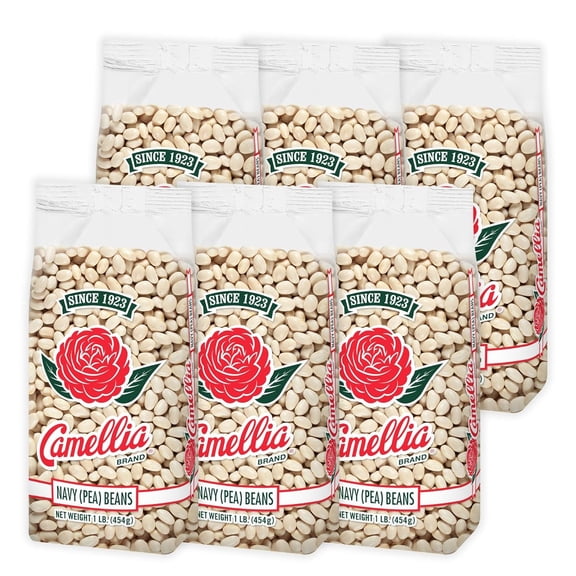 Camellia Navy Beans Peas 1 Pound (6 Pack)