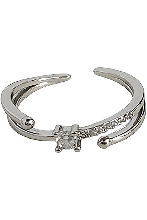 Camellia Ring for Women 2025, Romantic French Adjustable Open Band, Intertwined Starry Design Index Finger Ring, Celestial Stackable Jewelry Gift