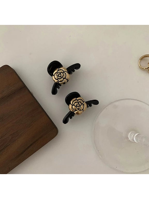 Small Hair Claw French Style Short Hair Clip Back Head Spoon Coiled Hair Top Clip Balck Mini Hair Accessories Hair Clip