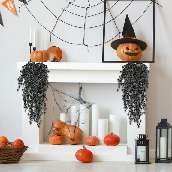 Camellia Vine Hanging Decor with Realistic Foliage Flexible Home Accent Piece for Fireplace Mantel Wall Indoor Outdoor Seasonal Celebration