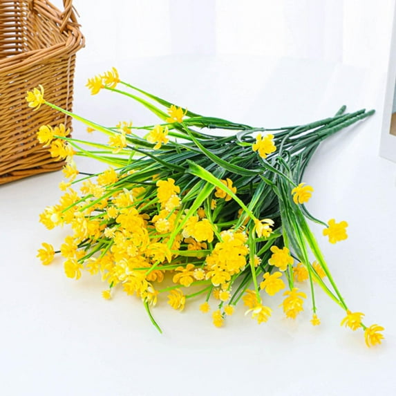 Camellia X1 Clearance! Nomeni Spring Grass Camellia Outdoor Decoration Artificial Flower Baby'S Breath Camellia Yellow, Fake Flowers Promotion Sale! Yellow
