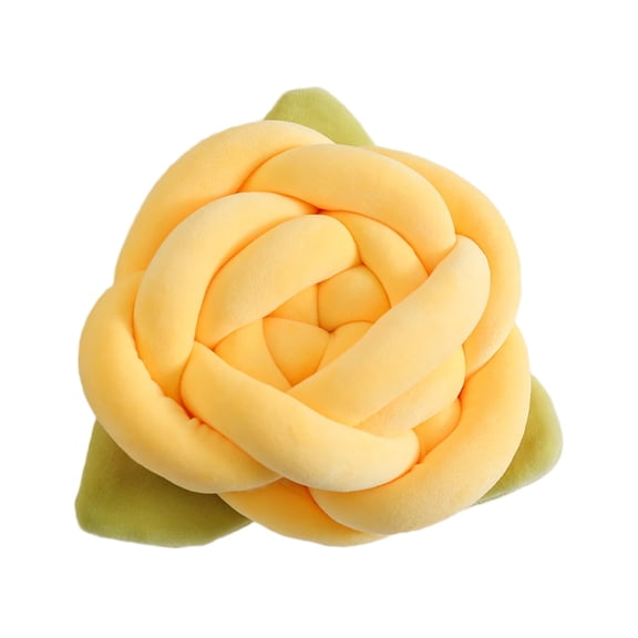 Camellias Pattern Knot Throw Pillow Sturdy Polyester Filling Comfortable Living Space Decoration