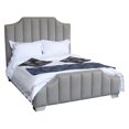 thumbnail image 1 of Camelot Contemporary Queen Bed with Polished Stainless Steel and Gray Sheepwool, 1 of 4