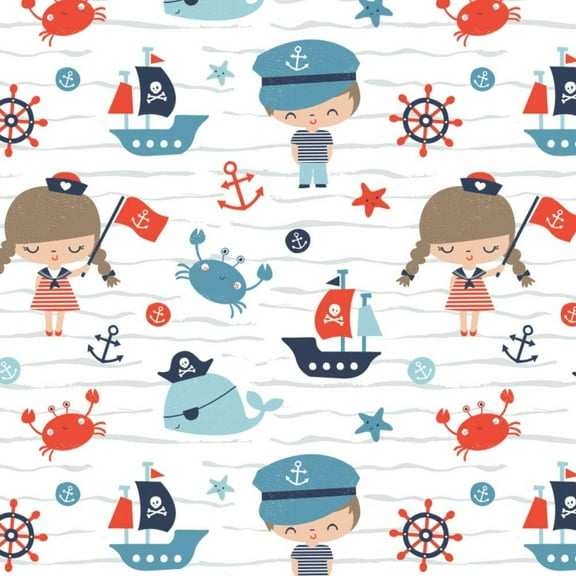 Camelot Fabrics Marine Life Children Life in Ocean 100% Cotton Fabric Sold by The Yard