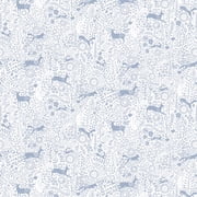 Camelot Fabrics Meadow Wildlife Periwinkle 100٪ قطن يباع من قبل The Yard