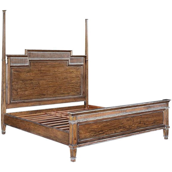 Camelot Queen Bed in Rustic Pecan Finish