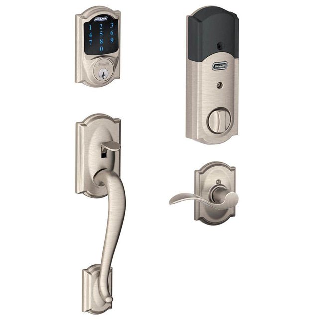 Camelot Satin Nickel Connect ZWave Plus Smart Wifi Deadbolt Door Lock