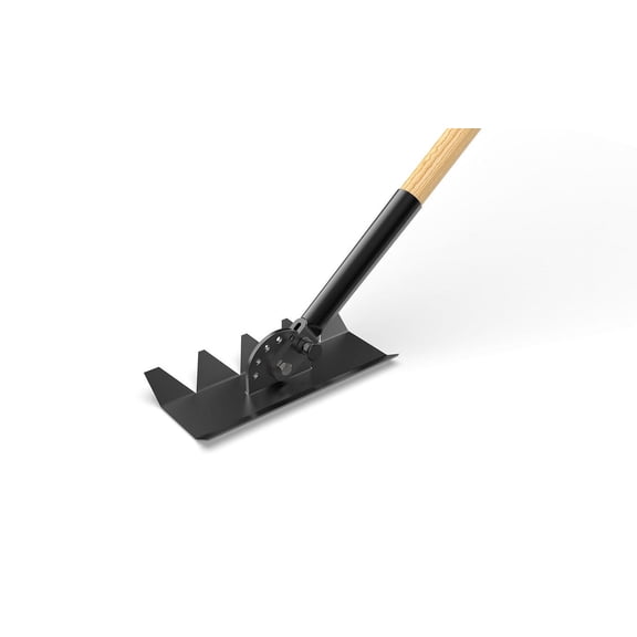 Camelot Tools Case-Hardened Carbon Steel Fire Rake with Adjustable Ash Wood Handle