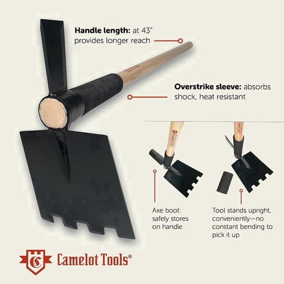 Camelot Tools SiteMaster 43-Inch Hand Tool with Wood Handle and Case Hardened Steel
