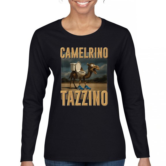 Camelrino Tazzino Women's Long Sleeve T-shirt Funny Italian Brainrot Gen Z Alpha Meme