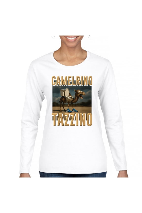 Camelrino Tazzino Women's Long Sleeve T-shirt Funny Italian Brainrot Gen Z Alpha Meme