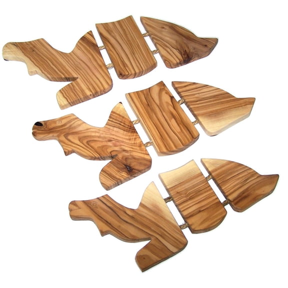 Camels Trivets Set - Hand Carved Olive Wood Trivet Set for Hot Plate - Asfour Outlet Special (9, 10.5 and 11 Inches)