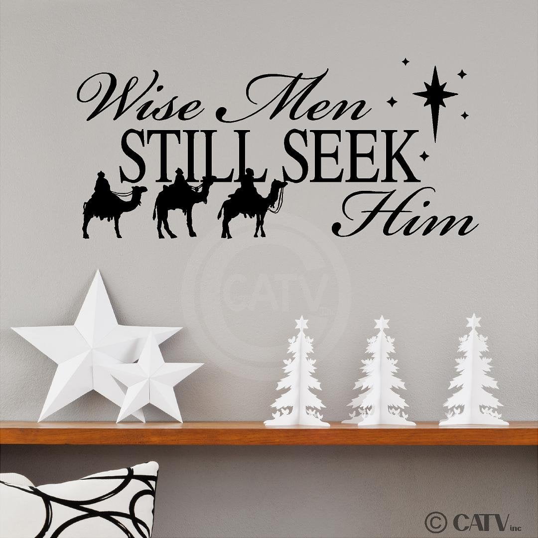Camels) Wise Men Still Seek Him with Wise Men and North Star Vinyl Decal  for Walls and More Holiday Christmas Quote Decals- Size: 12.5\, image size:1080x1080