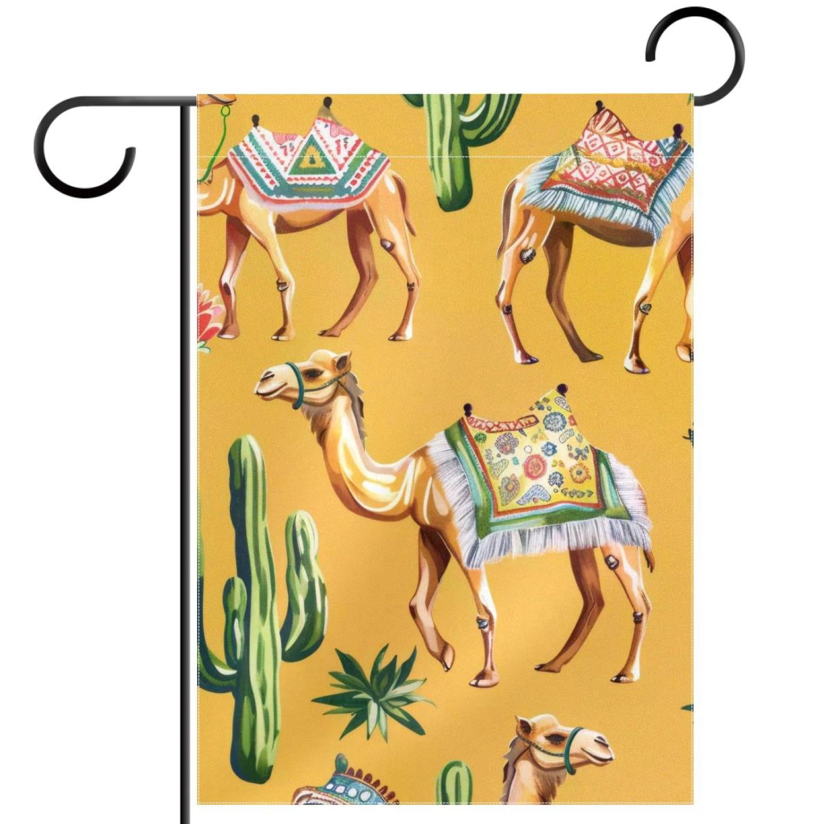Camels and Cactus Garden Flags, 12 x 18 Inch Double Sided