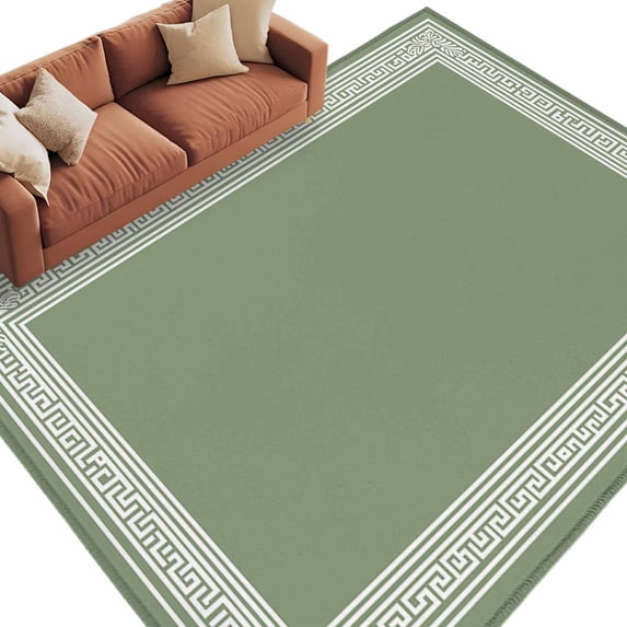 Cameo Brown Greek Key Large Area Rugs for Bedroom Living Room, Soft Non Slip Carpet Bedside Rug, Geometric Greece Ancient Farmhouse Geo Rectangular Floor Cover Kitchen Accent Rug 5'x7' for Office