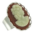 thumbnail image 1 of Cameo Cocktail Large Statement Ring Silver Tone Oversized Ladies Adult Female Women, 1 of 4