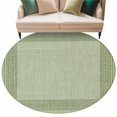 thumbnail image 1 of Cameo Green Retro Greek Key Large Area Rugs for Bedroom Living Room, Soft Non Slip Carpet Bedside Rug, Geometric Greece Ancient Rustic Round Floor Cover Kitchen Accent Rug 6' for Dining Room/Office, 1 of 9