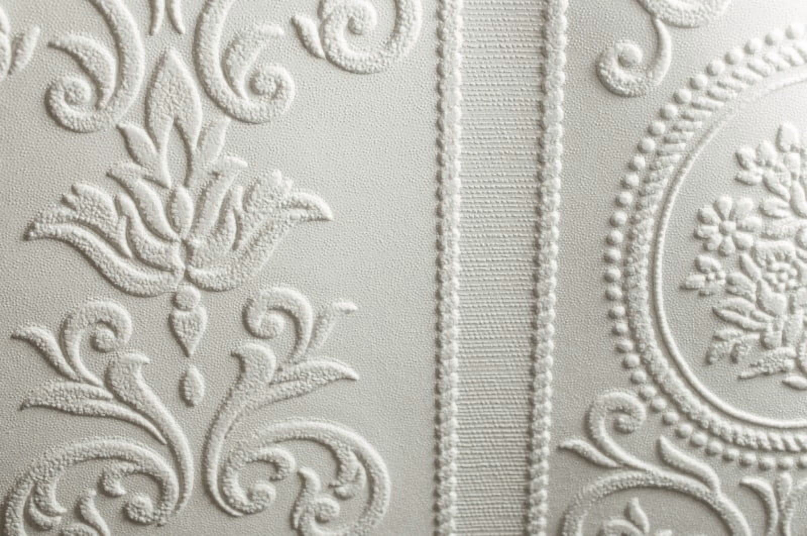 Cameo Stripe White Paintable Wallpaper