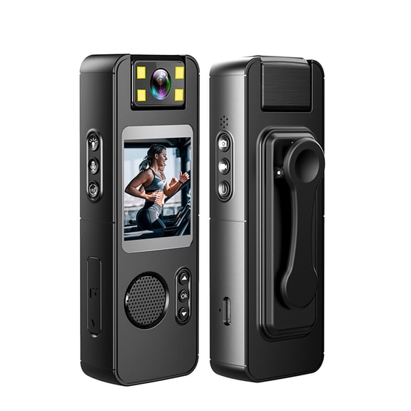Camera 1080P Body Camera With Audio And Video Recording Wearable Body Cam WiFi Camera Camcorder With 180 Rotatable Lens LED Fill Lights Back Clip For Law Enforcement Delivery