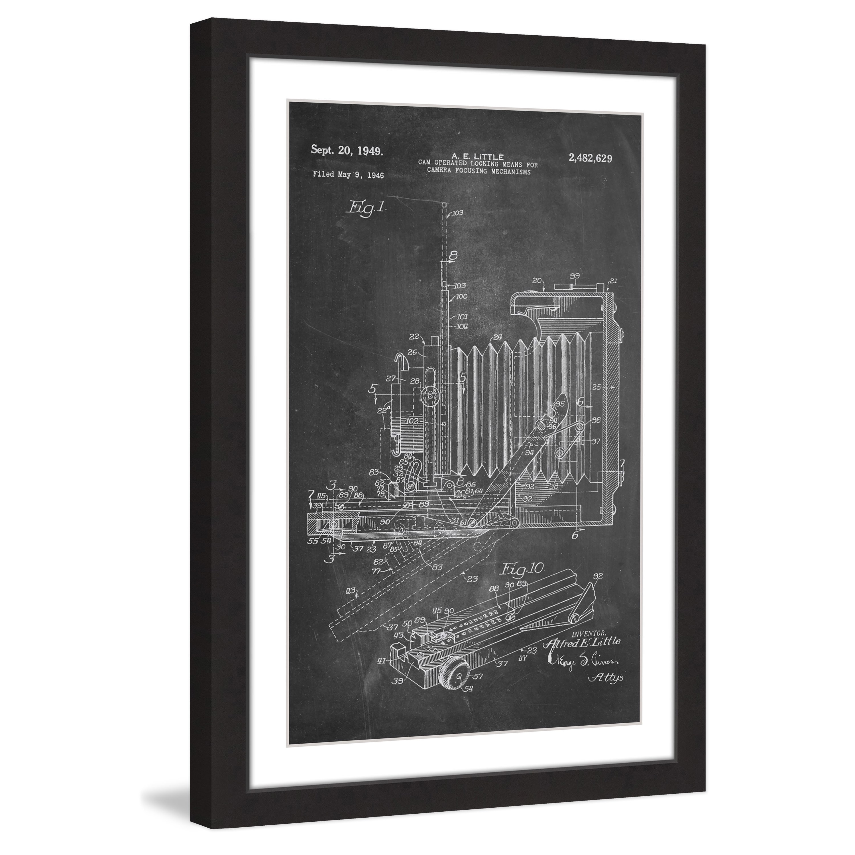 "Camera 1949 Chalk" Framed Painting Print
