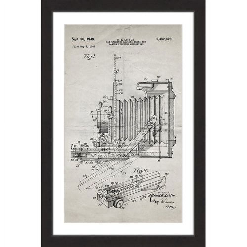 "Camera 1949 Old Paper" Framed Painting Art Print, 16" x 1.5"