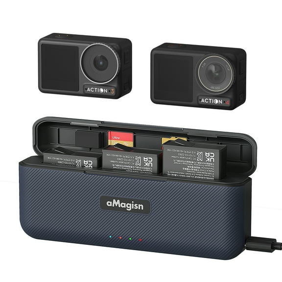 Camera Accessories For Osmo Action 3 Multifunctional Battery Organizer for DJI Osmo Action 3/Action 4 Sports Battery fast charging case