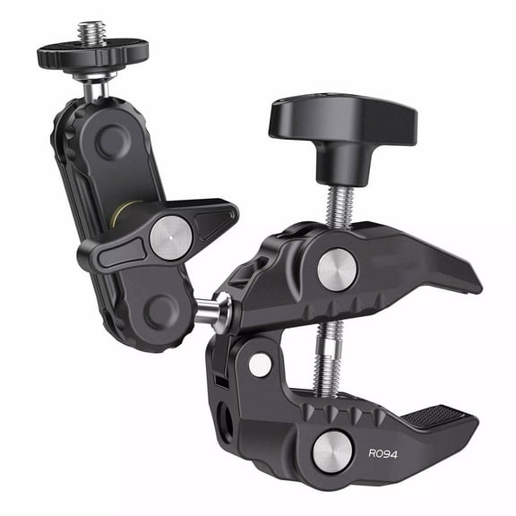 Camera Accessories Head Super Clamp Mount with 360° Ballhead Arm 1/4"-20 & 3/16" Threads Versatile DSLR and LED Lighting Support