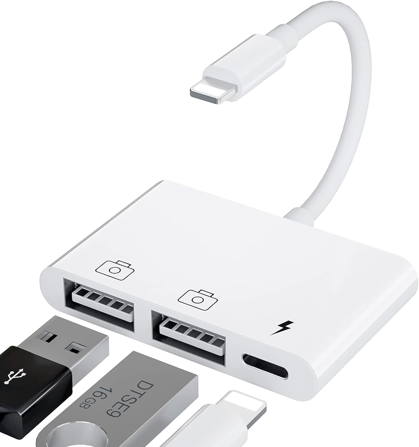 rosyclo Lightning Hub iPad Adapter, 6-in-1 Lightning to HDMI Digital AV  Converter, TF & SD Card Reader, USB Camera Adapter, Power Delivery  Compatible